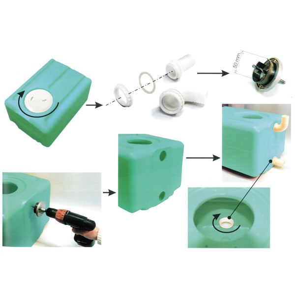 Vandtank 57 ltr.390x550x290mm