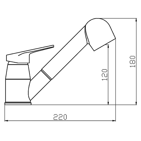 Vandhane Olivia med 120cm bruser