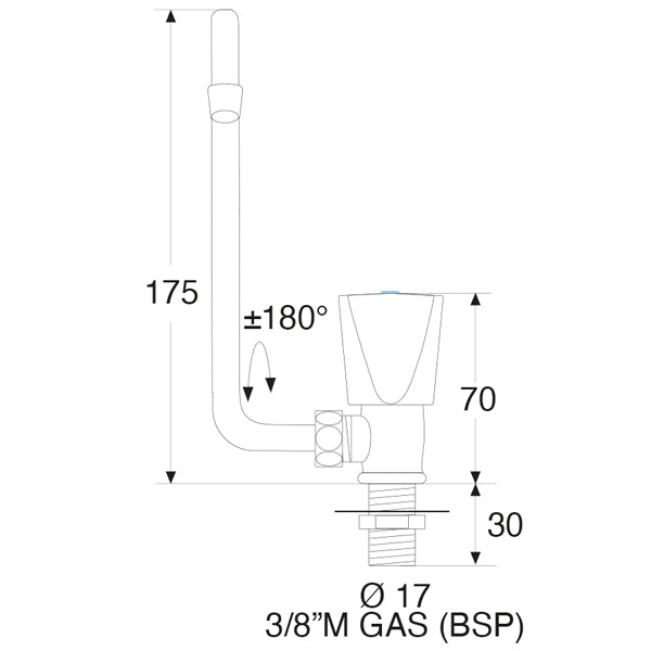 Enkelt hane forkromet RM5500