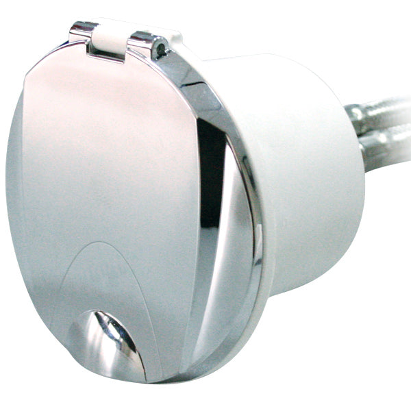 Bruser med 3m slange til indbygning med krom dæksel