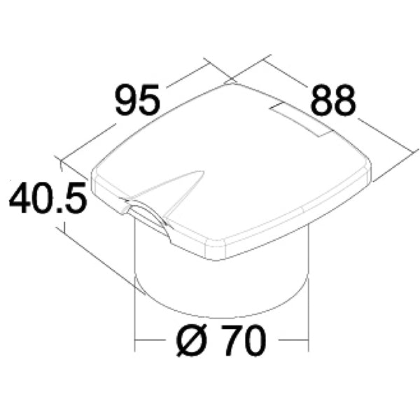 Bruser 2,5m slange hvid indbygning
