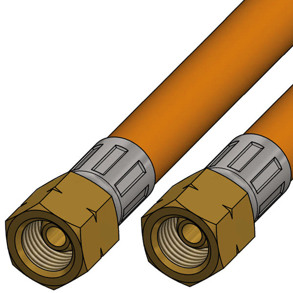 Gasslange 0,8m med 1/4" omløber i begge ender blister