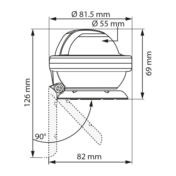 Plastimo offshore 55 motorbåds kompas hvid