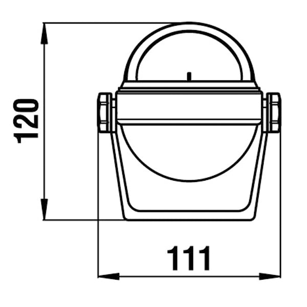 Riviera kompas STELLA BS2 65mm med bøjle, hvid med hvid rose