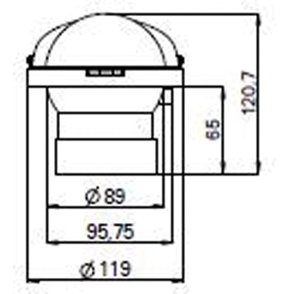 Riviera kompas ZENITH BZ1 SLIM 80mm nedbygning, sort, front