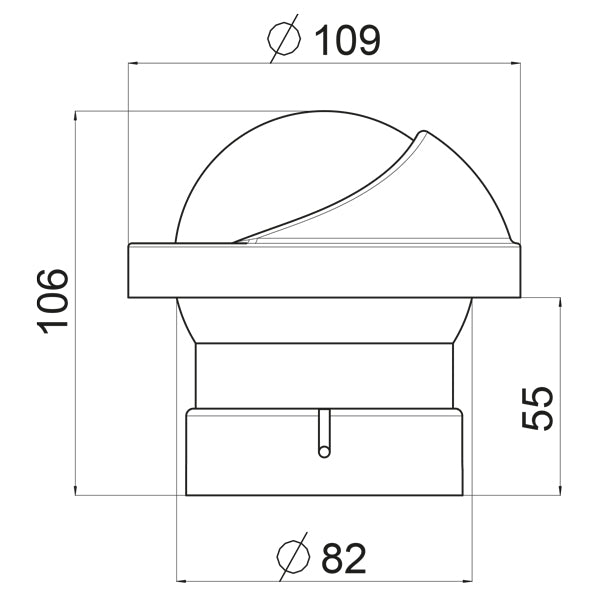 Riviera kompas ARTICA BA1 SLIM, 70mm, nedbygning sort