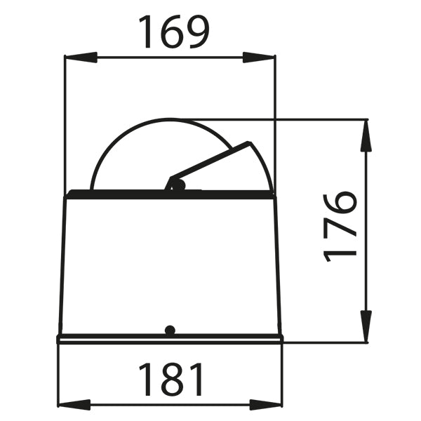 Riviera kompas WHITE STAR BW4 - 130mm, piedestal, sort