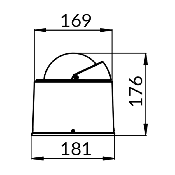 Riviera kompas WHITE STAR 5" BW4 130mm, piedestal, sort