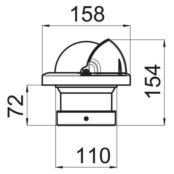Riviera kompas URANIA BU10 - 100mm, nedbygning, sort