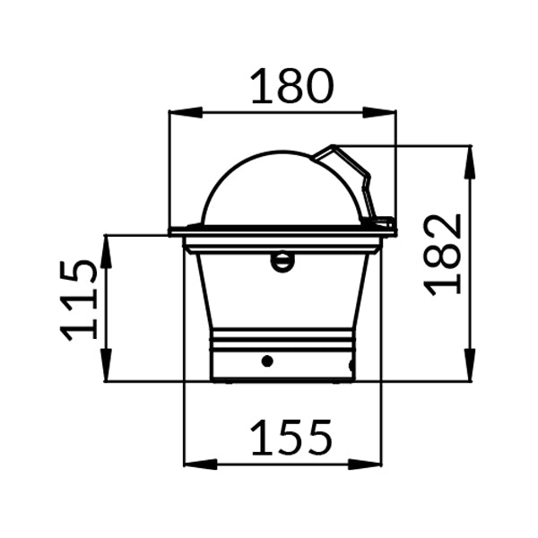 Riviera kompas WHITE STAR BW1 - 130mm, nedbygning, sort