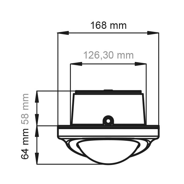 Riviera kompas ASTRA 100mm, loftmonteret, sort med sort rose