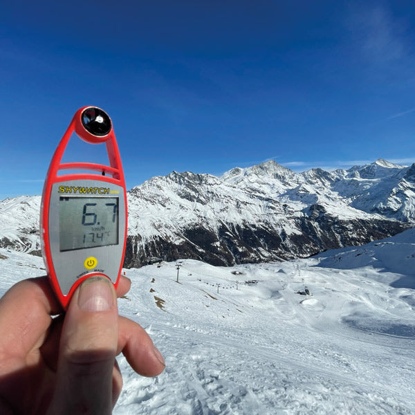 Vindmåler håndholdt skywatch med temperatur rød