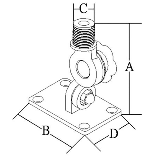 Glomex RA115 sort nylon 4-vejs antenne vippebeslag