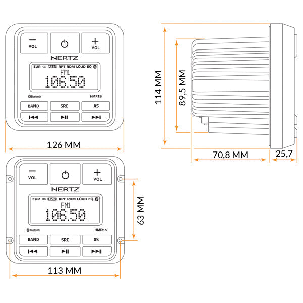 Hertz HMR 15 D - DIGITAL MEDIA MODTAGER + DAB