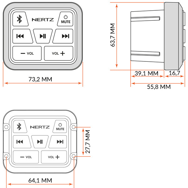 Hertz HMR BT - BLUETOOTH MODTAGER, VANDTÆT