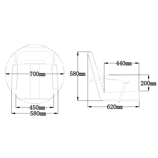 ESM styrestol mini mojo med faste armlæn navy/light grey