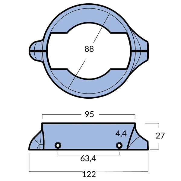 Tecnoseal Zinkring 2-delt til volvo 120s (876286/851983)