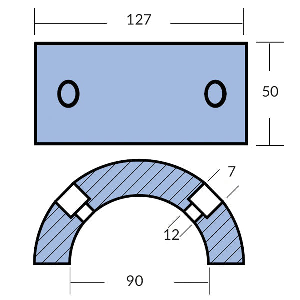 Tecnoseal zink gori ringanode, 3 bl. 28"-30" Ø90mm