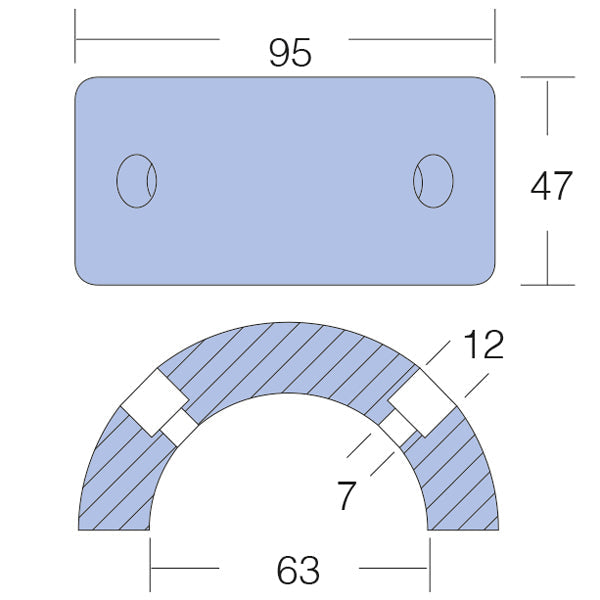 Tecnoseal zink gori ringanode, 3 bl. 22-26" Ø63mm