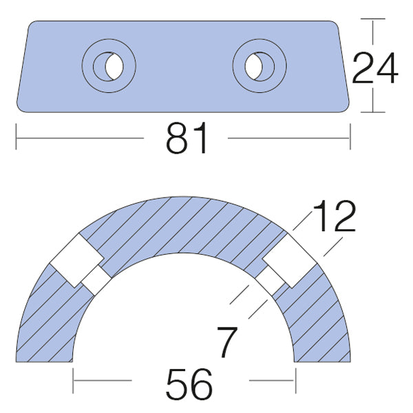 Tecnoseal zink gori ringanode, sd/3p Ø56mm