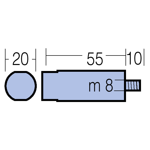 Tecnoseal Yanmar drev-zink 66/54-ø20-m8