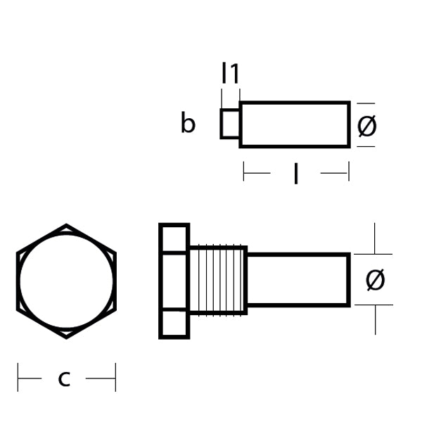 Tecnoseal Lombardini motorzink komplet zink:14x26 møtrik: 1/