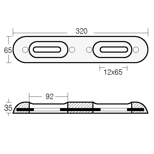 Tecnoseal zink til fairline 320x65x35mm 2.20kg