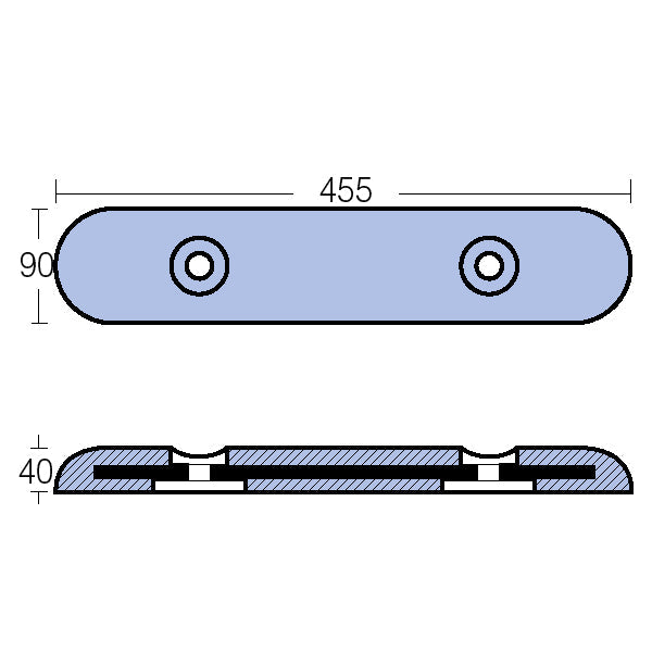 Tecnoseal zink plade fairline 460x100x45mm 10,80kg