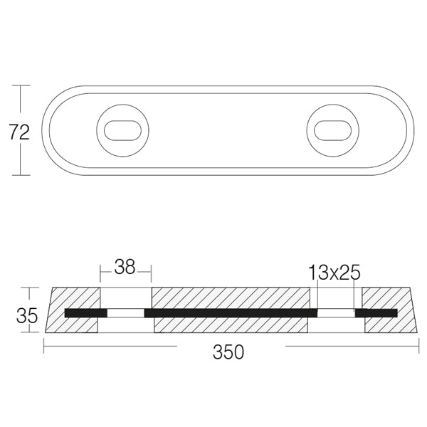 Tecnoseal zink til vetus 35 x 72 x 350mm