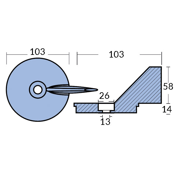 Tecnoseal Zinkanode Mercury 40-75hk, orig.nr. 17264T2
