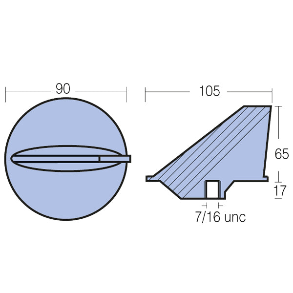 Tecnoseal Zinkanode mercury 40-250hk & alpha drev
