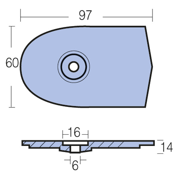 Tecnoseal Zinkanode yamaha 6- 8 hk