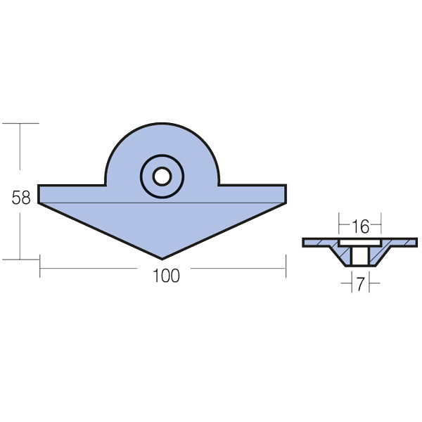 Tecnoseal Zinkanode yamaha 9,9 & 25hk