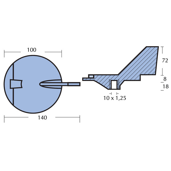 Tecnoseal Zinkanode yamaha 150-220hk (6j9-45371-01)