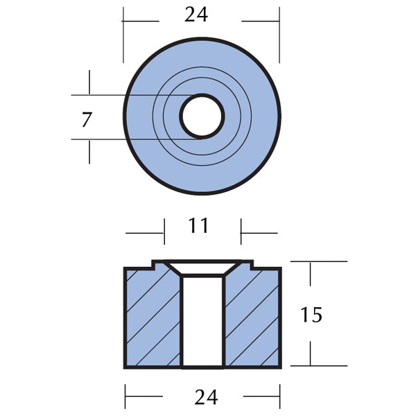 Tecnoseal ZINKANODE HONDA 8-50 HK INDTIL 2007