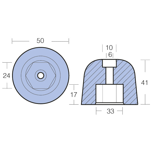 Tecnoseal zinkanode vetus bovpropel serie Ø50