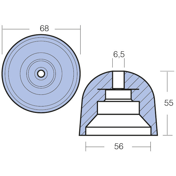 Tecnoseal Zinkanode vetus bovpropel serie Ø68