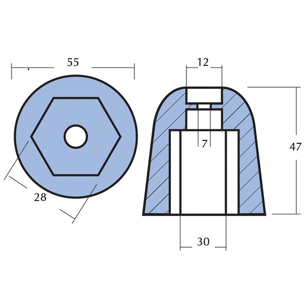 Tecnoseal zinkanode vetus bovpropel kgf 125 & 160
