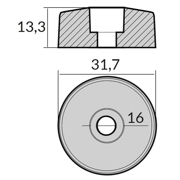 1852 Zink til Flex o fold Ø31.70mm sæt