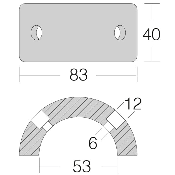 1852 Zink Gori ringanode, 3bls/prop 18"-20"ø53