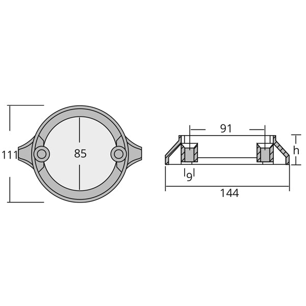 1852 Zinkring for AQ280 & 290 DUO prop fra 2002