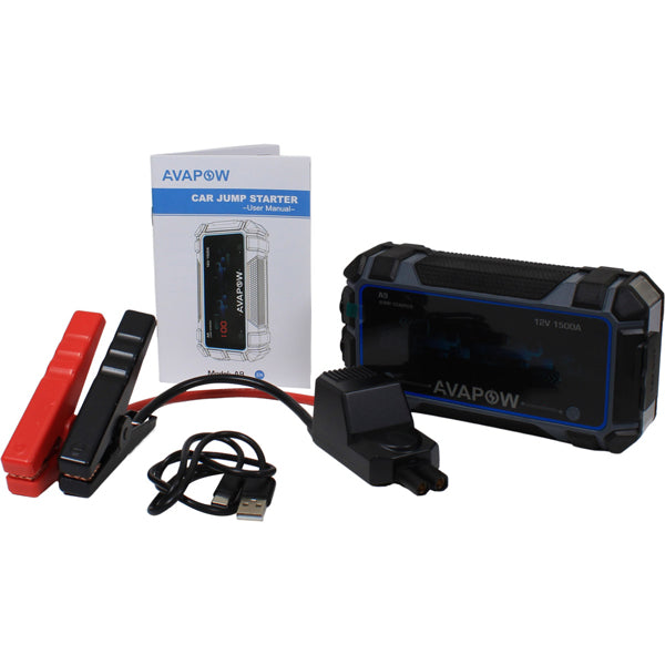 Avapow A9 jump starter 12V, peak 1500Amp