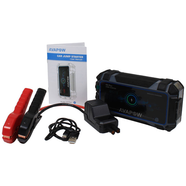 Avapow A9 Plus jump starter 12V, 2000Amp leveres med taske
