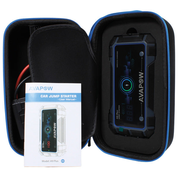 Avapow A9 Plus jump starter 12V, 2000Amp leveres med taske