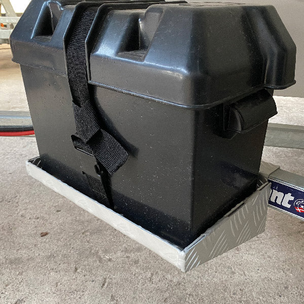 Batterikasse holder i aluminium til trailer vange
