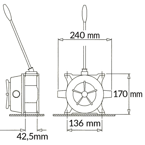 Lænsepumpe manuel25mm fast arm