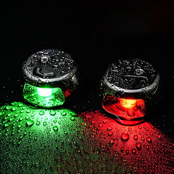 Lanterne LED RF stålhus Styrbord 1NM / <12 m båd