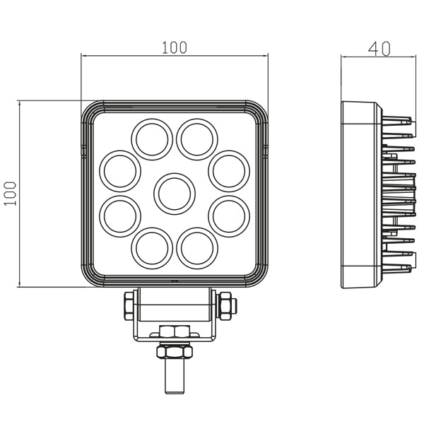 1852 dækslys 10-30Vdc, 13,5W Osram LED, Flood, 1210 lumen