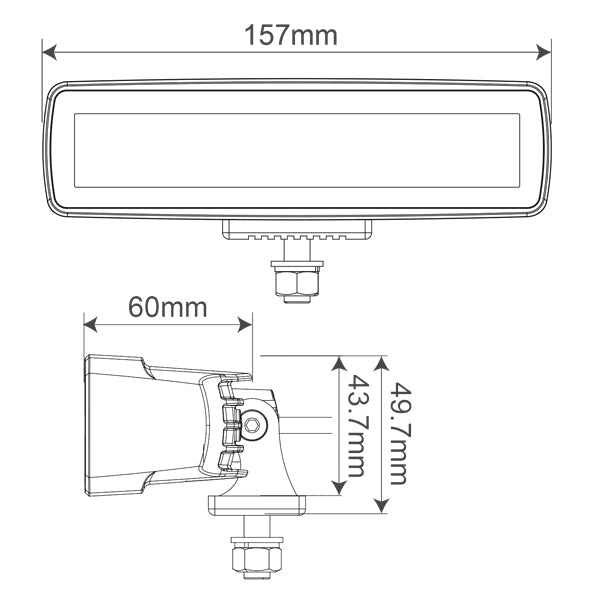 1852 dækslys 10-30Vdc, 30W Osram LED, Flood, 2880 lumen