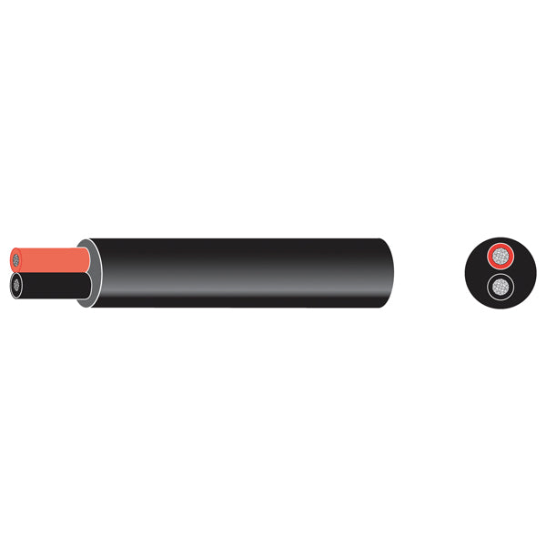 Oceanflex marinekabel fortinnet rund rød/sort 100m